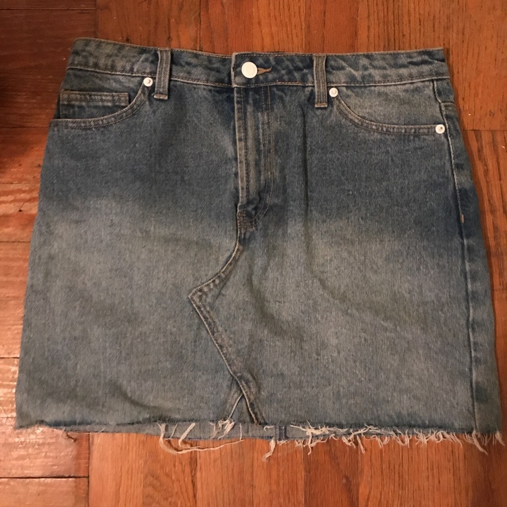 F21 Denim Cutoff Skirt